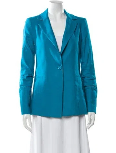 Pre-owned Alice And Olivia Linen Blazer In Blue