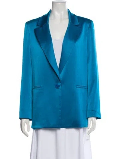 Pre-owned Alice And Olivia Linen Blazer In Blue