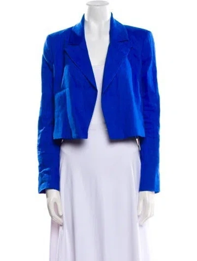 Pre-owned Alice And Olivia Linen Blazer In Blue