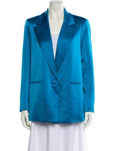 Pre-owned Alice And Olivia Linen Blazer In Blue