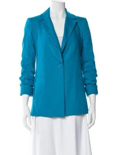 Pre-owned Alice And Olivia Linen Blazer In Blue
