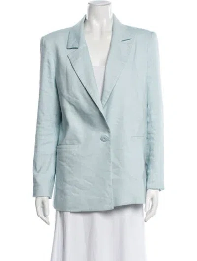 Pre-owned Alice And Olivia Linen Blazer In Blue
