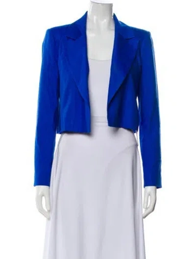 Pre-owned Alice And Olivia Linen Blazer In Blue