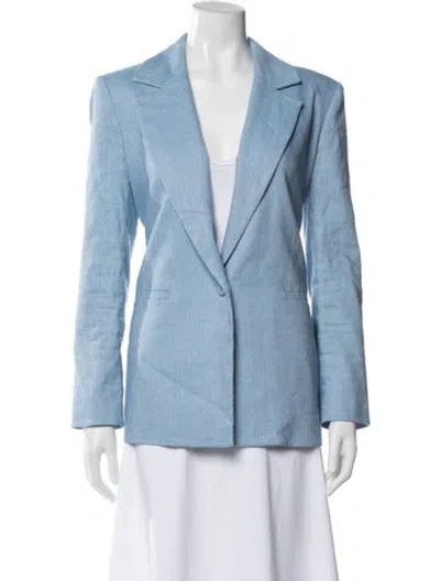 Pre-owned Alice And Olivia Linen Blazer In Blue