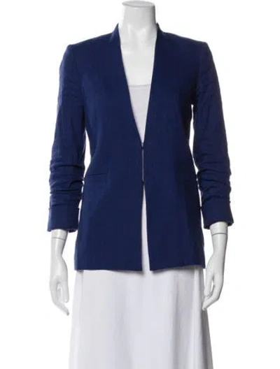 Pre-owned Alice And Olivia Linen Blazer In Blue