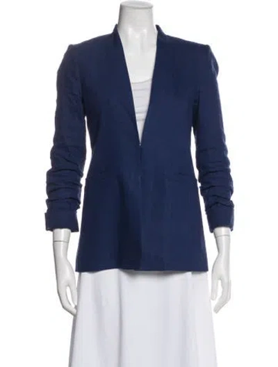 Pre-owned Alice And Olivia Linen Blazer In Blue