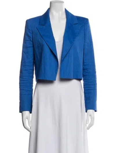 Pre-owned Alice And Olivia Linen Blazer In Blue