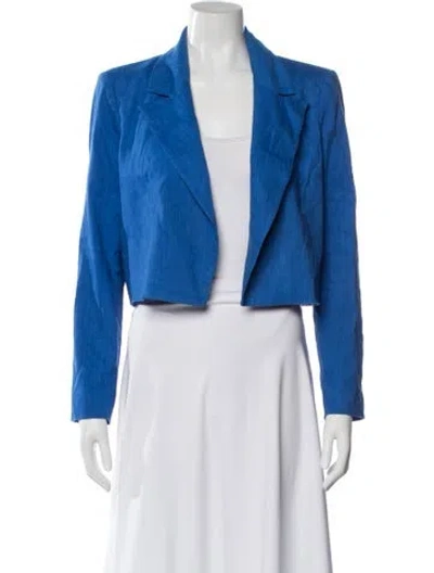Pre-owned Alice And Olivia Linen Blazer In Blue