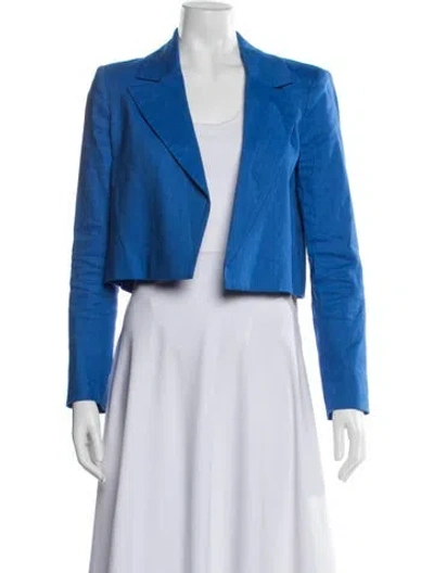 Pre-owned Alice And Olivia Linen Blazer In Blue