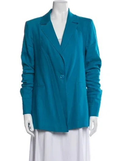 Pre-owned Alice And Olivia Linen Blazer In Blue