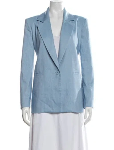Pre-owned Alice And Olivia Linen Blazer In Blue