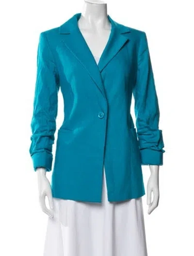 Pre-owned Alice And Olivia Linen Blazer In Blue