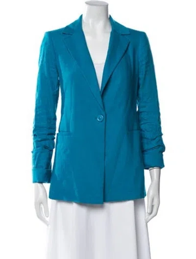 Pre-owned Alice And Olivia Linen Blazer In Blue