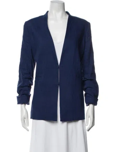 Pre-owned Alice And Olivia Linen Blazer In Blue