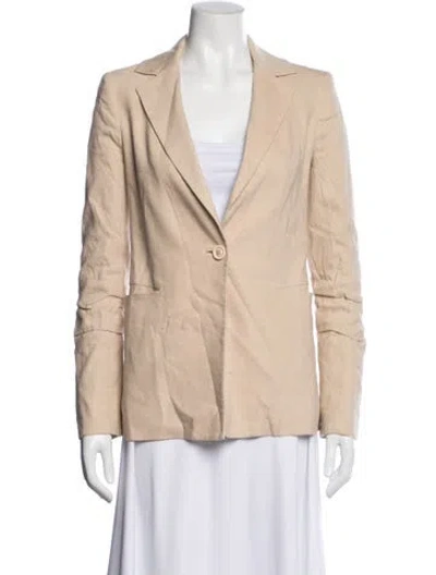 Pre-owned Alice And Olivia Linen Blazer In Neutral