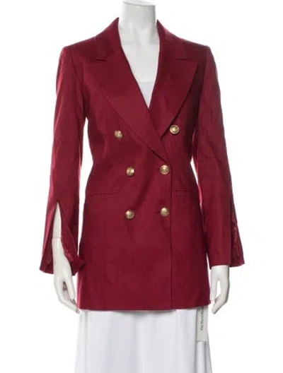 Pre-owned Alice And Olivia Linen Blazer In Red