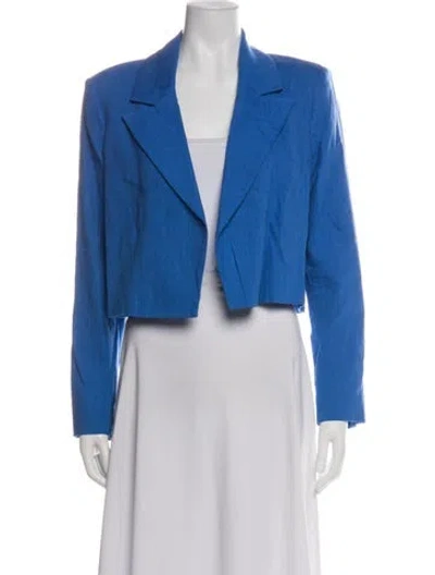 Pre-owned Alice And Olivia Linen Blazer W/ Tags In Blue