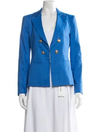 Pre-owned Alice And Olivia Linen Blazer W/ Tags In Blue