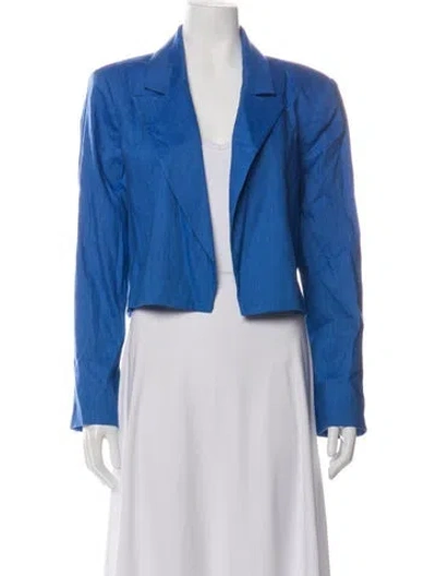 Pre-owned Alice And Olivia Linen Blazer W/ Tags In Blue