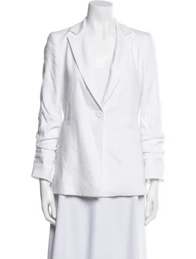 Pre-owned Alice And Olivia Linen Blazer In White