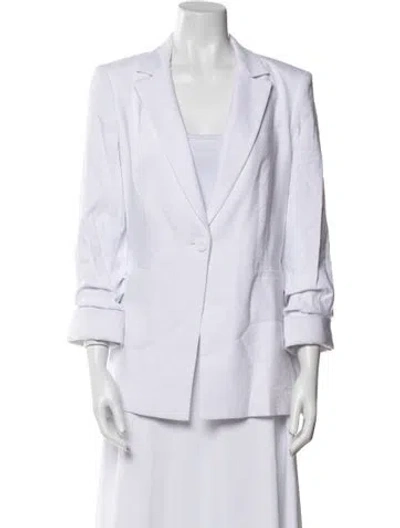 Pre-owned Alice And Olivia Linen Blazer In White