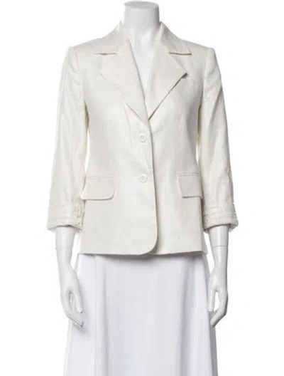 Pre-owned Alice And Olivia Linen Blazer In White