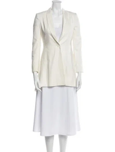 Pre-owned Alice And Olivia Linen Blazer In White