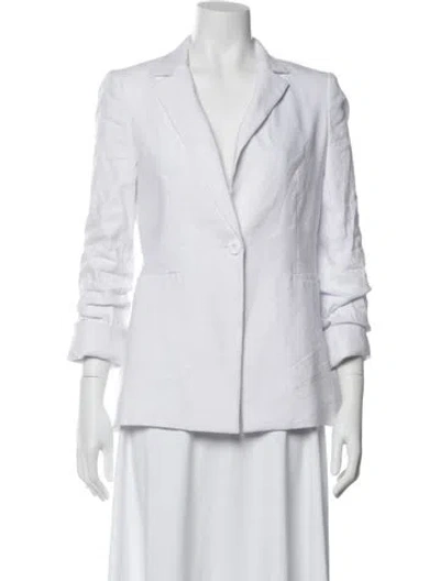 Pre-owned Alice And Olivia Linen Blazer In White
