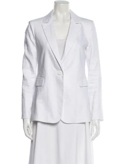 Pre-owned Alice And Olivia Linen Blazer In White