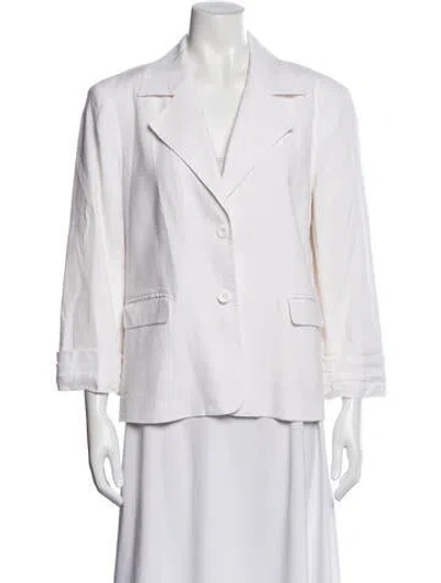 Pre-owned Alice And Olivia Linen Blazer In White