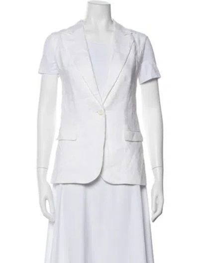 Pre-owned Alice And Olivia Linen Blazer In White