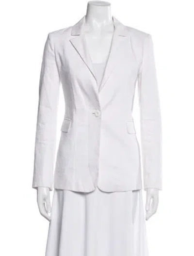 Pre-owned Alice And Olivia Linen Blazer In White