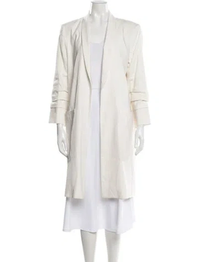 Pre-owned Alice And Olivia Linen Coat In Neutrals