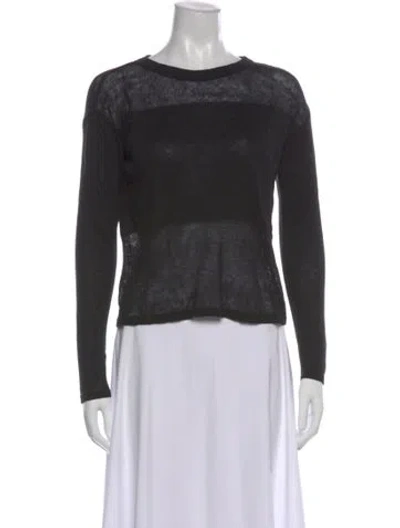 Pre-owned Alice And Olivia Linen Crew Neck Sweater In Gray