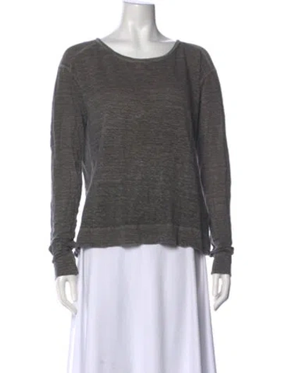 Pre-owned Alice And Olivia Linen Crew Neck Top In Gray