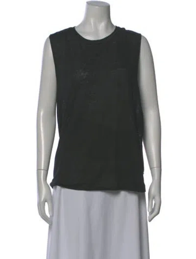 Pre-owned Alice And Olivia Linen Crew Neck Top In Gray