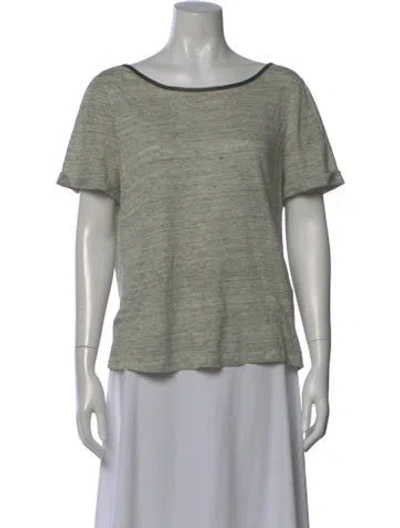 Pre-owned Alice And Olivia Linen Crew Neck T-shirt In Gray