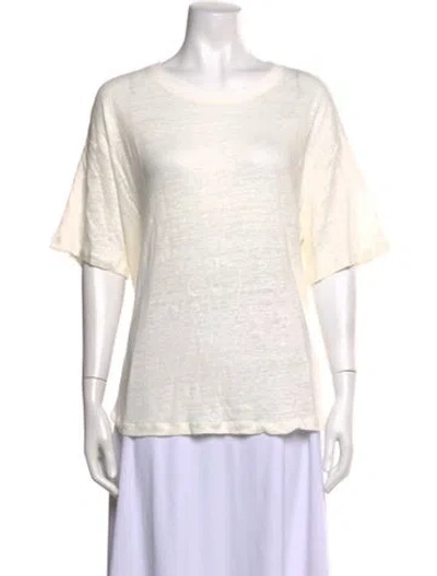 Pre-owned Alice And Olivia Linen Crew Neck T-shirt In Grey