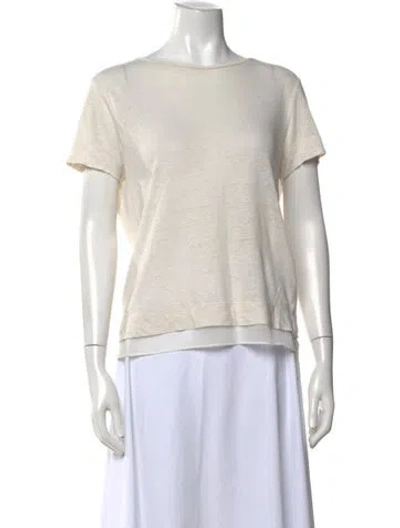 Pre-owned Alice And Olivia Linen Crew Neck T-shirt In Neutral