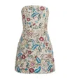 Alice And Olivia Linen Embellished Velia Mini Gown