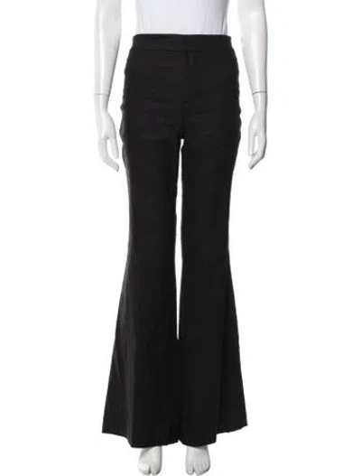 Pre-owned Alice And Olivia Linen Flared Pants In Black