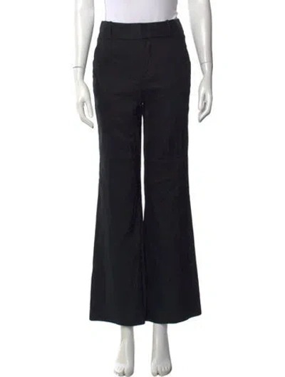 Pre-owned Alice And Olivia Linen Flared Pants In Black