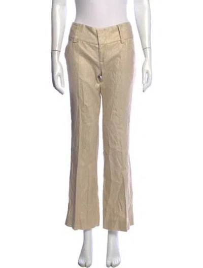 Pre-owned Alice And Olivia Linen Flared Pants In Grey