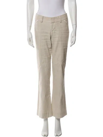 Pre-owned Alice And Olivia Linen Flared Pants In Neutral