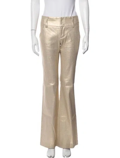 Pre-owned Alice And Olivia Linen Flared Pants In Neutrals