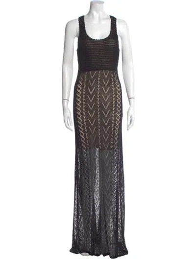 Pre-owned Alice And Olivia Linen Long Dress In Multi