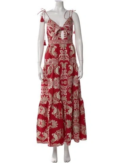 Pre-owned Alice And Olivia Linen Long Dress In Multi