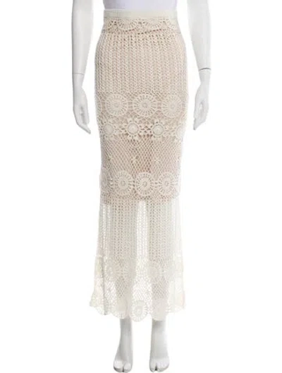 Pre-owned Alice And Olivia Linen Long Skirt In Neutral