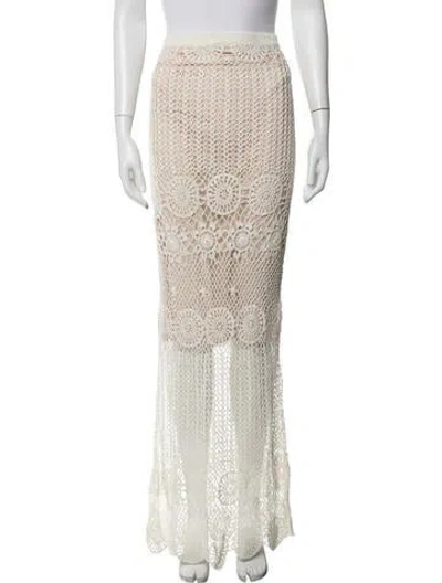 Pre-owned Alice And Olivia Linen Long Skirt W/ Tags In White