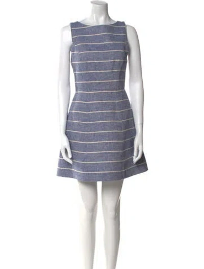 Pre-owned Alice And Olivia Linen Mini Dress In Blue